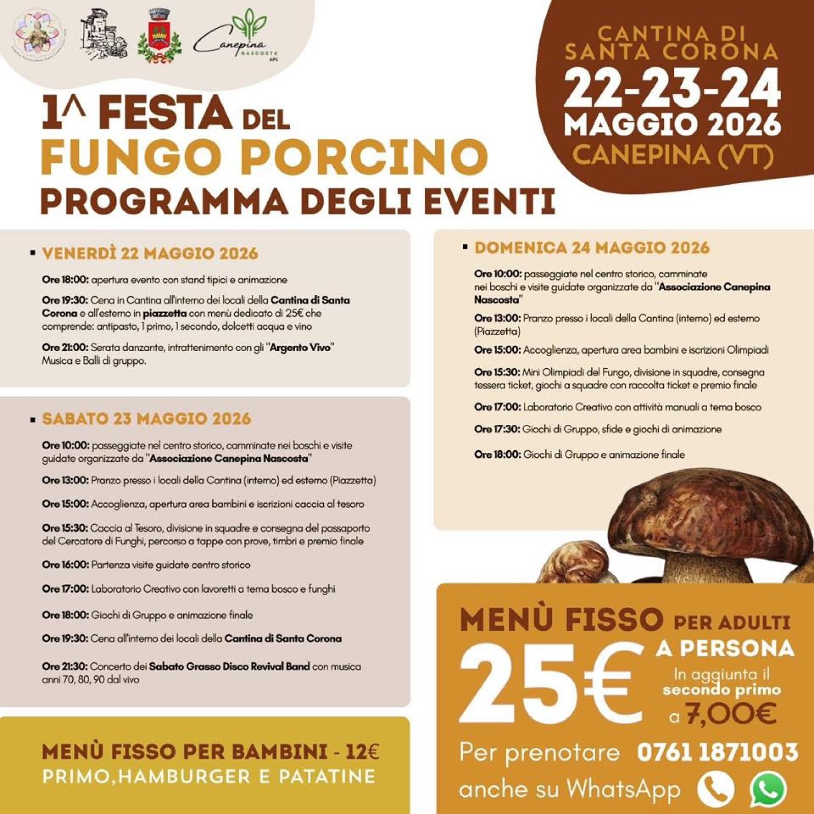 Festa Del Fungo Porcino Canepina Programma