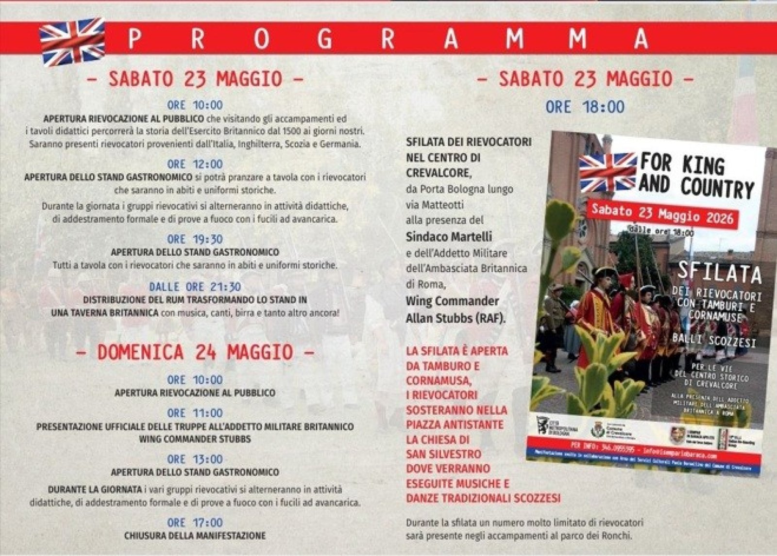 For King And Country Programma