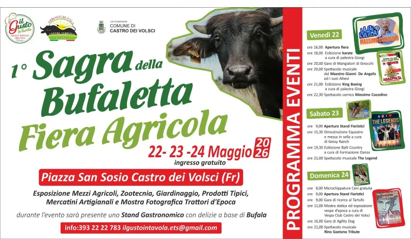 Sagra Della Bufaletta E Fiera Agricola Castro Dei Volsci Programma